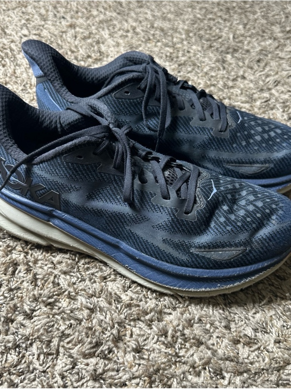 HOKA Clifton 9 Men’s Size 12D Blue Running Shoes Road Athletic Sneakers 1127895 - Picture 2 of 8